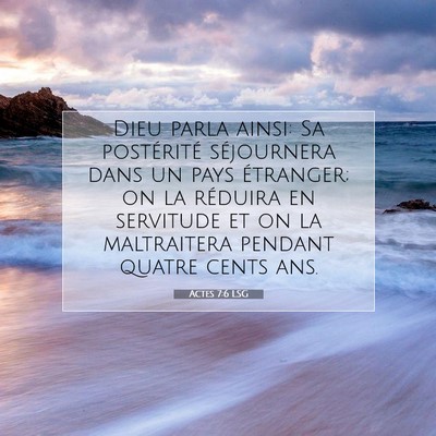 Actes 7:6 Verset biblique expliqué