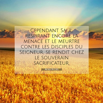 Actes 9:1 LSG Image du verset biblique