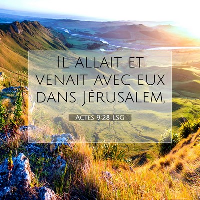 Actes 9:28 LSG Image du verset biblique