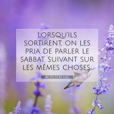 Actes 13:42 LSG Image du verset biblique