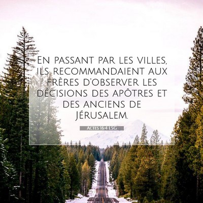 Actes 16:4 LSG Image du verset biblique