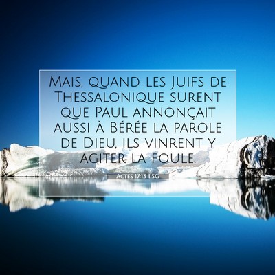 Actes 17:13 LSG Image du verset biblique