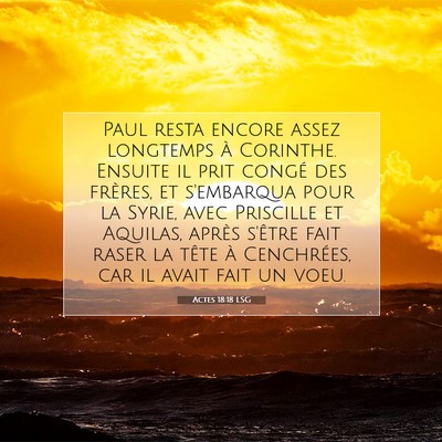 Actes 18:18 LSG Image du verset biblique