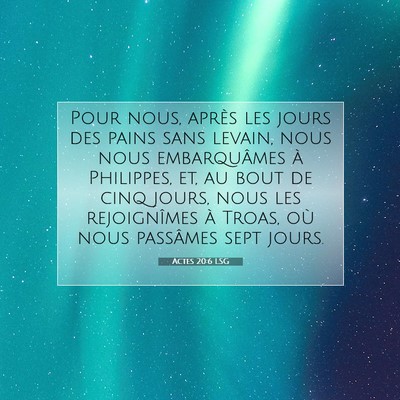 Actes 20:6 LSG Image du verset biblique