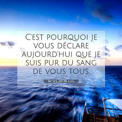 Actes 20:26 Verset biblique expliqué