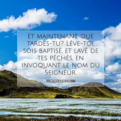 Actes 22:16 LSG Image du verset biblique