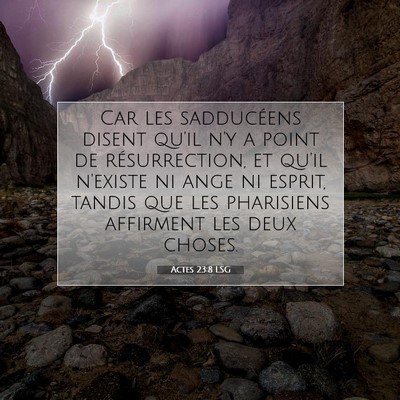 Actes 23:8 Verset biblique expliqué