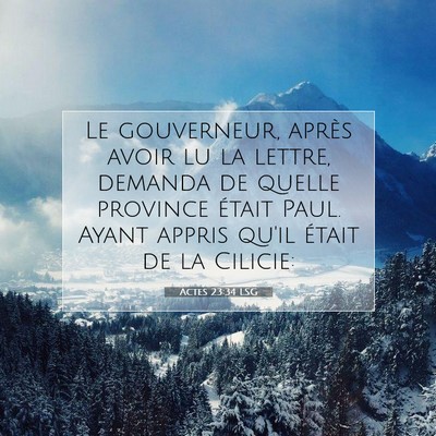 Actes 23:34 LSG Image du verset biblique