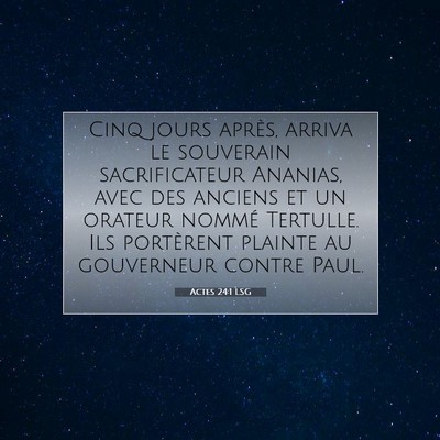 Actes 24:1 LSG Image du verset biblique