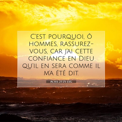 Actes 27:25 Verset biblique expliqué