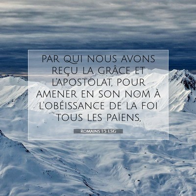 Romains 1:5 LSG Image du verset biblique