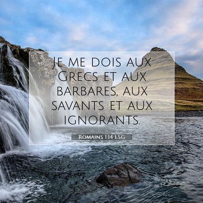 Romains 1:14 LSG Image du verset biblique