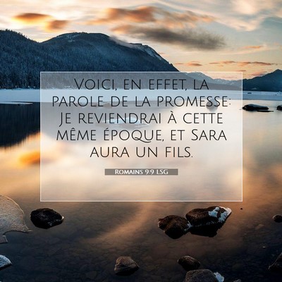 Romains 9:9 LSG Image du verset biblique