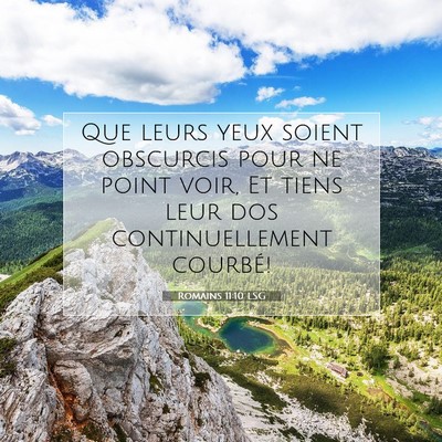 Romains 11:10 LSG Image du verset biblique