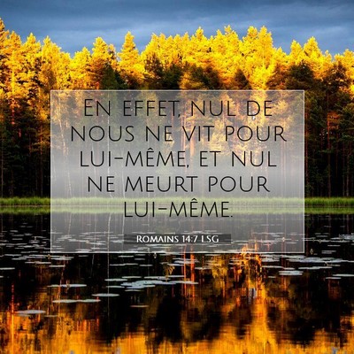 Romains 14:7 LSG Image du verset biblique