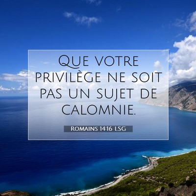 Romains 14:16 LSG Image du verset biblique