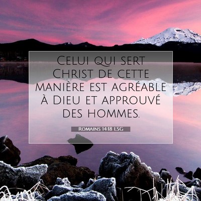 Romains 14:18 LSG Image du verset biblique