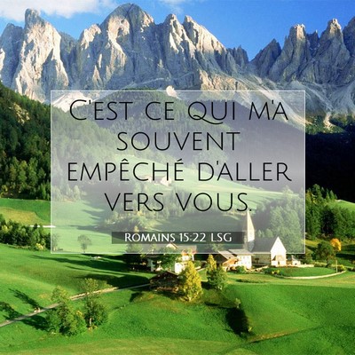 Romains 15:22 LSG Image du verset biblique