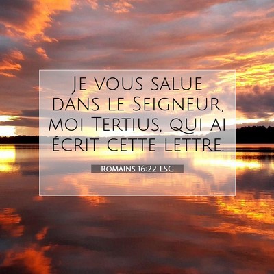 Romains 16:22 LSG Image du verset biblique