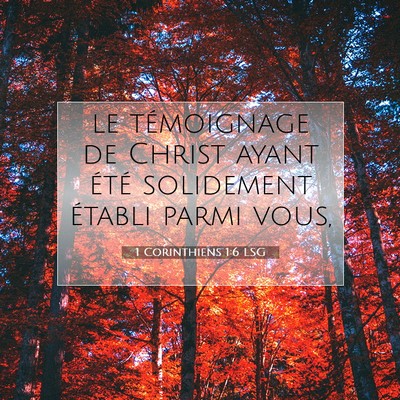 1 Corinthiens 1:6 LSG Image du verset biblique