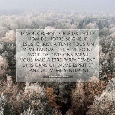 1 Corinthiens 1:10 Verset biblique expliqué