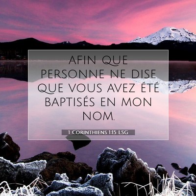 1 Corinthiens 1:15 Verset biblique expliqué