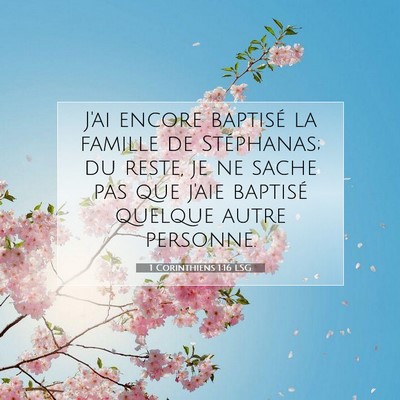 1 Corinthiens 1:16 LSG Image du verset biblique