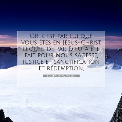 1 Corinthiens 1:30 Verset biblique expliqué