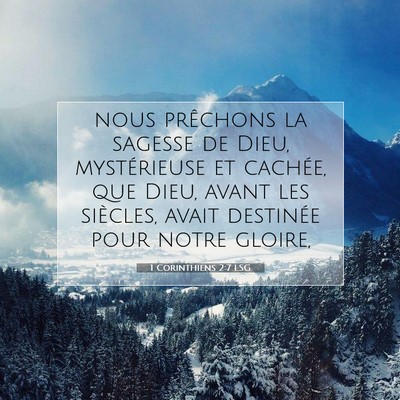 1 Corinthiens 2:7 LSG Image du verset biblique