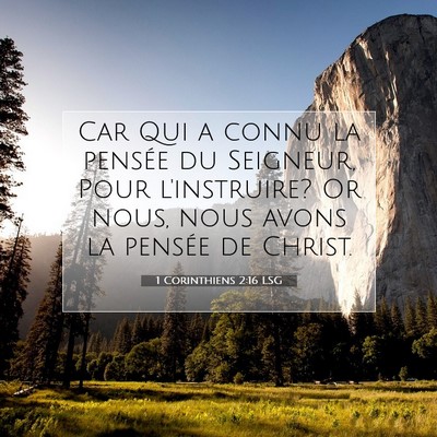 1 Corinthiens 2:16 Verset biblique expliqué