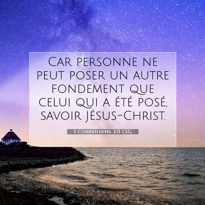 1 Corinthiens 3:11 LSG Image du verset biblique