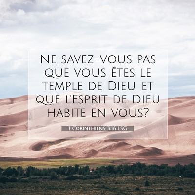 1 Corinthiens 3:16 LSG Image du verset biblique