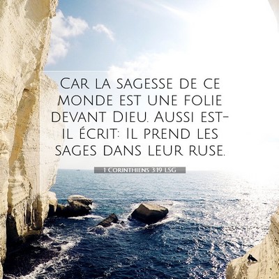 1 Corinthiens 3:19 LSG Image du verset biblique