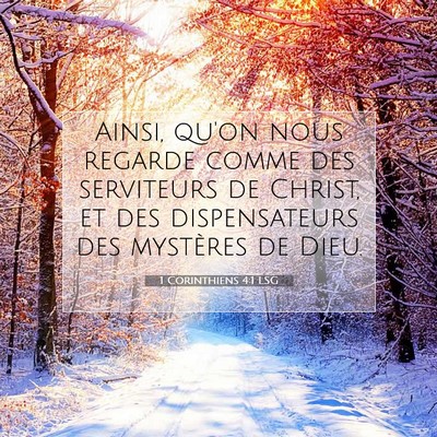 1 Corinthiens 4:1 LSG Image du verset biblique