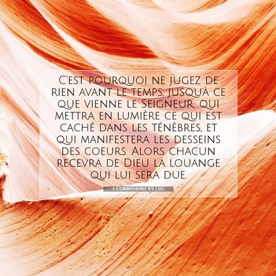 1 Corinthiens 4:5 LSG Image du verset biblique