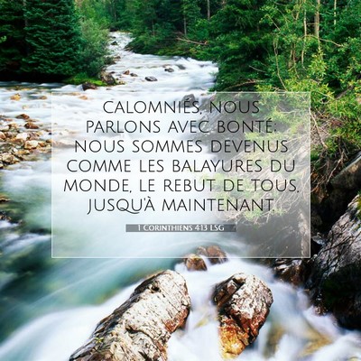 1 Corinthiens 4:13 Verset biblique expliqué