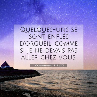 1 Corinthiens 4:18 Verset biblique expliqué