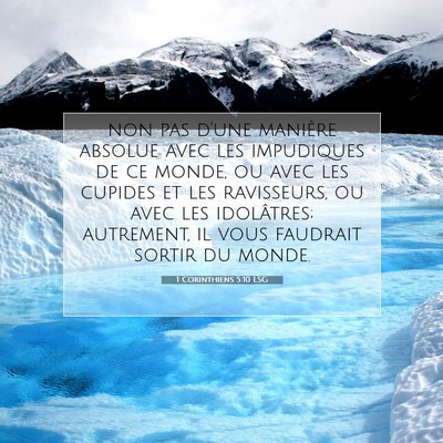 1 Corinthiens 5:10 Verset biblique expliqué