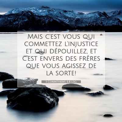 1 Corinthiens 6:8 Verset biblique expliqué