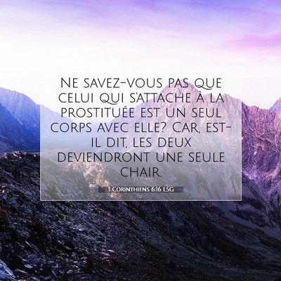 1 Corinthiens 6:16 Verset biblique expliqué