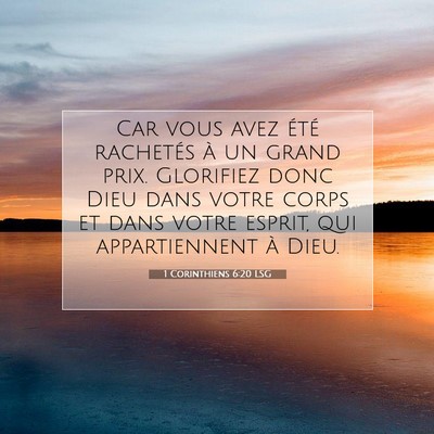 1 Corinthiens 6:20 Verset biblique expliqué