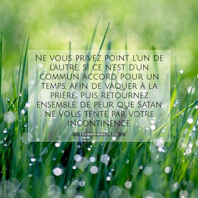 1 Corinthiens 7:5 LSG Image du verset biblique