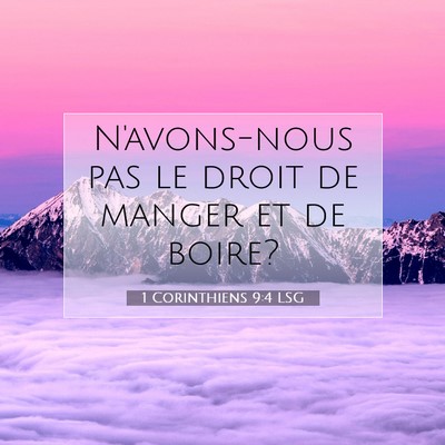 1 Corinthiens 9:4 Verset biblique expliqué