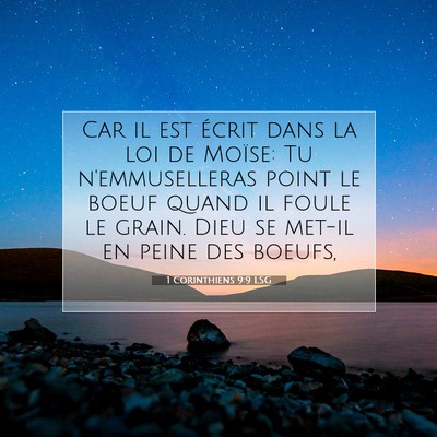 1 Corinthiens 9:9 LSG Image du verset biblique