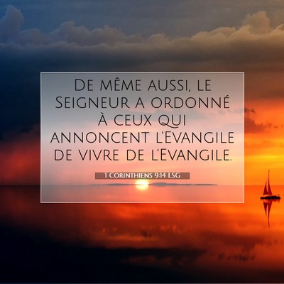 1 Corinthiens 9:14 LSG Image du verset biblique