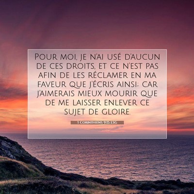 1 Corinthiens 9:15 Verset biblique expliqué