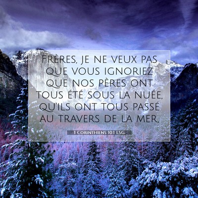 1 Corinthiens 10:1 LSG Image du verset biblique