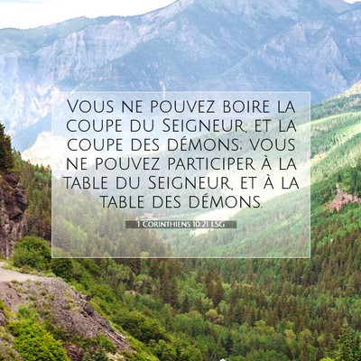 1 Corinthiens 10:21 LSG Image du verset biblique