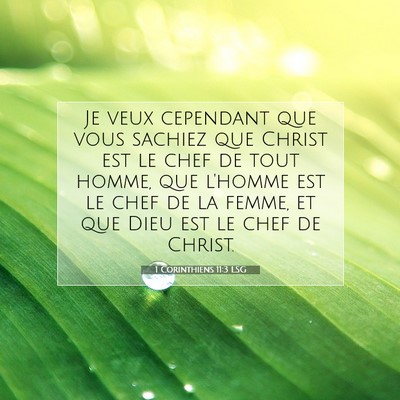 1 Corinthiens 11:3 LSG Image du verset biblique