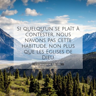 1 Corinthiens 11:16 Verset biblique expliqué